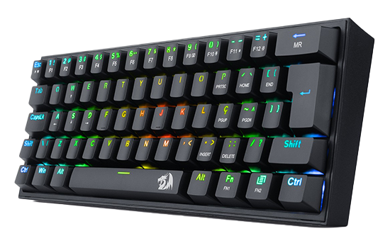 Teclado Mecânico Gamer Redragon Fizz, RGB, Switch Blue 